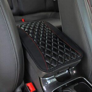 Quilted Car Console Pad Cover Black